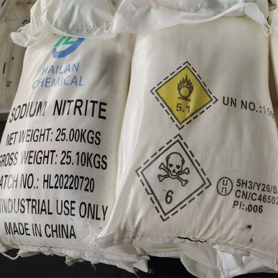 NaNO2 Sodium Nitrite Powder 99% 25kg/bag CAS No. 7632-00-0 as Bleaching Agent