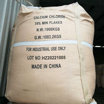 1000kg/flocons blancs de dihydrate de chlorure de calcium du chlorure de calcium CaCl2 de sac 74%