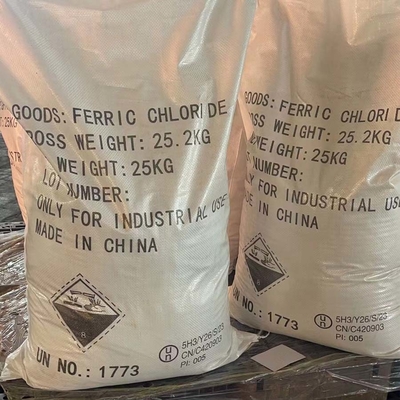 25 kg/sac de chlorure de fer en poudre anhydre 98%min 26 MT/20GP
