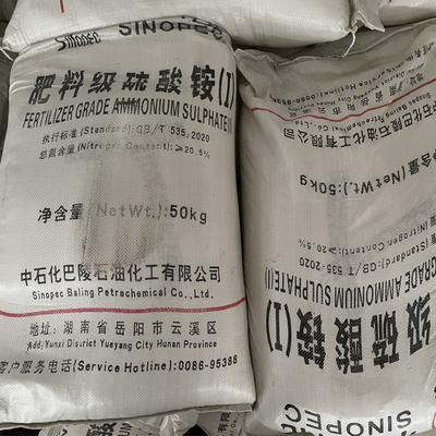 50 kg/BAG Sulfate d'ammonium particule blanche CAS 7783-20-2 utilisé comme nutriment dans l'agriculture