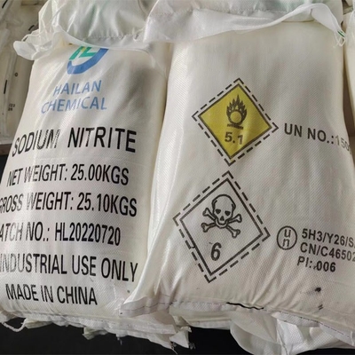 NaNO2 Nitrite de sodium 25 kg / BAG Utilisé comme mordant pour la teinture des tissus