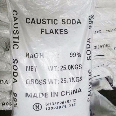 25 kg/BAG 99% pureté Soude caustique Hydroxyde de sodium Flocons Cas 1310-73-2 Pour la fabrication du papier