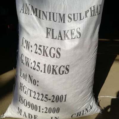25 kg / BAG Sulfate d'aluminium libre de fer en flocons blancs